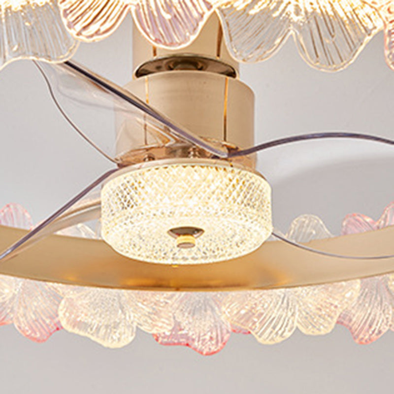 Contemporary Flower Ceiling Fan Light