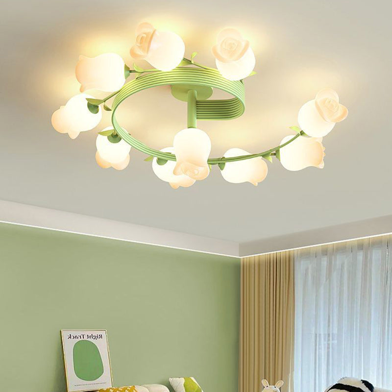Contemporary PE Flower Ceiling Light