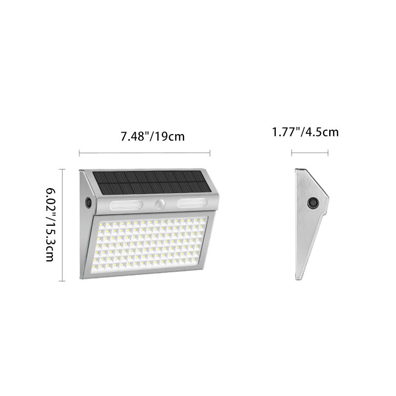 Solar Stainless Steel PC LED Outdoor Wall Sconce Lamp