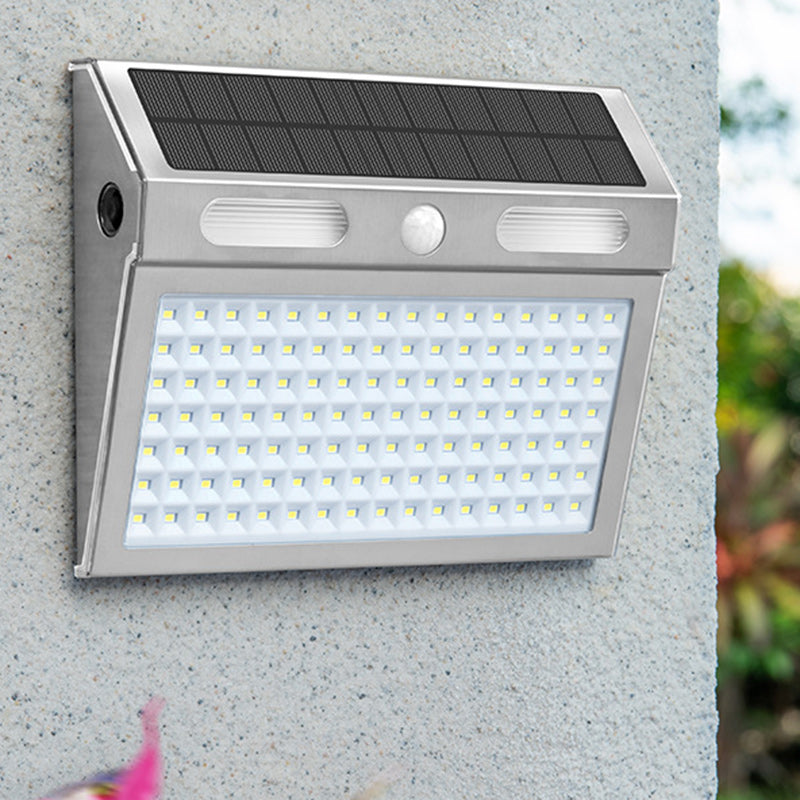 Solar Stainless Steel PC LED Outdoor Wall Sconce Lamp