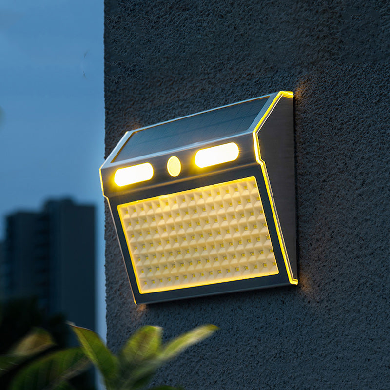 Solar Stainless Steel PC LED Outdoor Wall Sconce Lamp