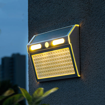Solar Stainless Steel PC LED Outdoor Wall Sconce Lamp