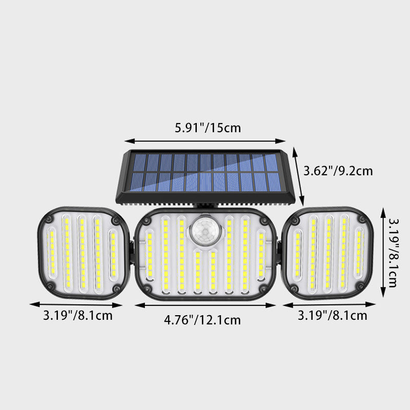 Solar Round Bezel ABS Plastic LED Outdoor Wall Sconce Lamp