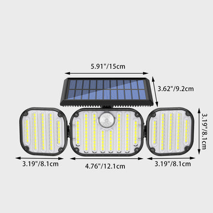 Solar Round Bezel ABS Plastic LED Outdoor Wall Sconce Lamp