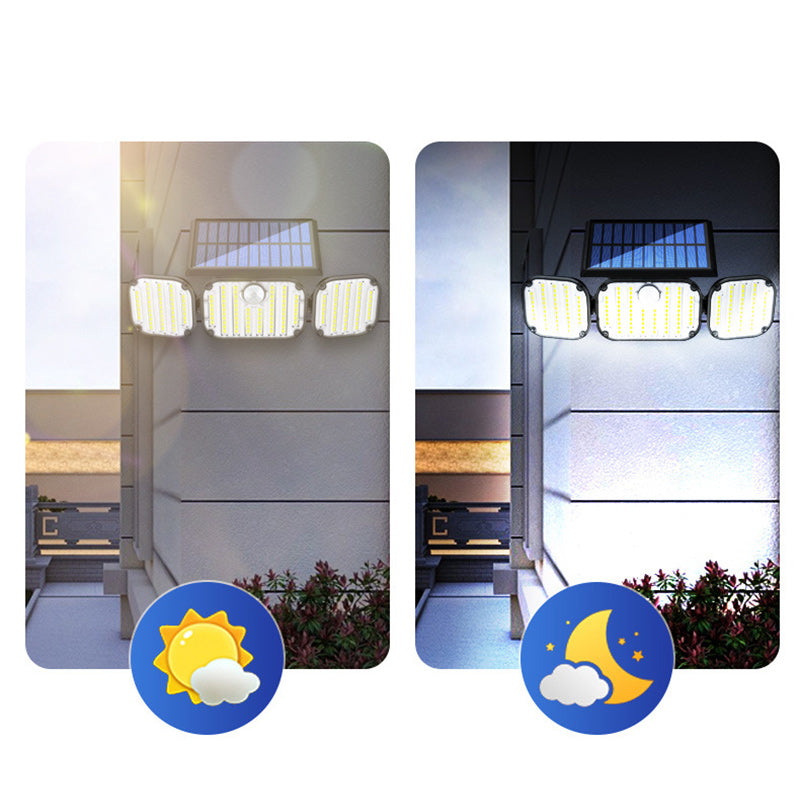 Solar Round Bezel ABS Plastic LED Outdoor Wall Sconce Lamp