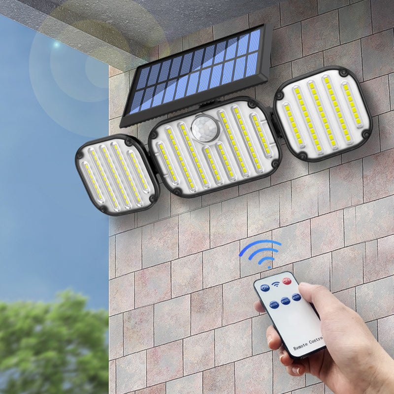 Solar Round Bezel ABS Plastic LED Outdoor Wall Sconce Lamp