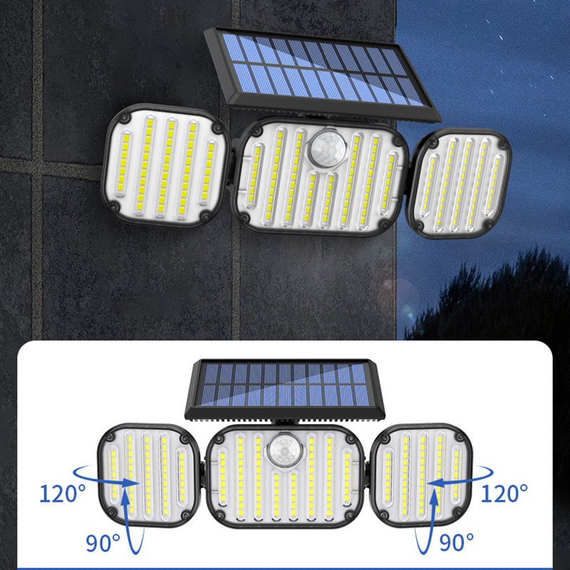 Solar Round Bezel ABS Plastic LED Outdoor Wall Sconce Lamp