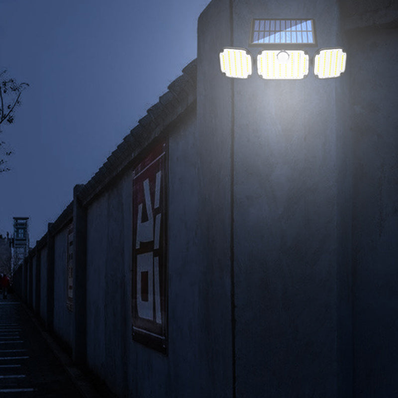 Solar Round Bezel ABS Plastic LED Outdoor Wall Sconce Lamp