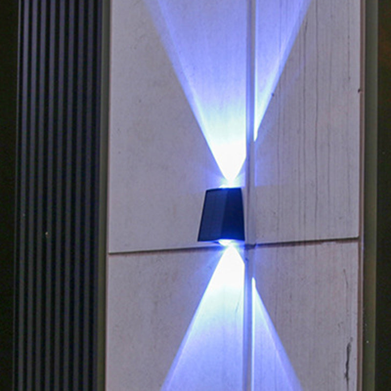 Solar Rectangle ABS PVC LED Outdoor Wall Sconce Lamp