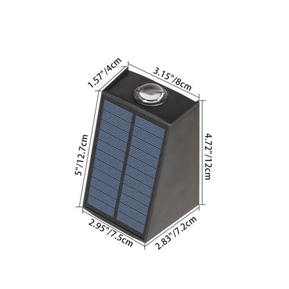Solar Rectangle ABS PVC LED Outdoor Wall Sconce Lamp