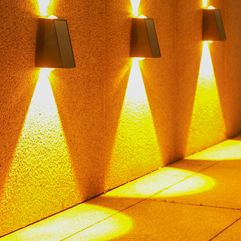 Solar Rectangle ABS PVC LED Outdoor Wall Sconce Lamp