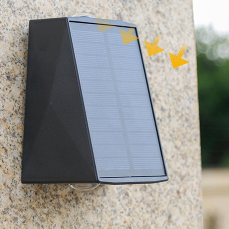 Solar Rectangle ABS PVC LED Outdoor Wall Sconce Lamp