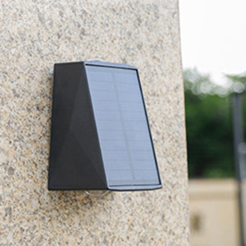 Solar Rectangle ABS PVC LED Outdoor Wall Sconce Lamp