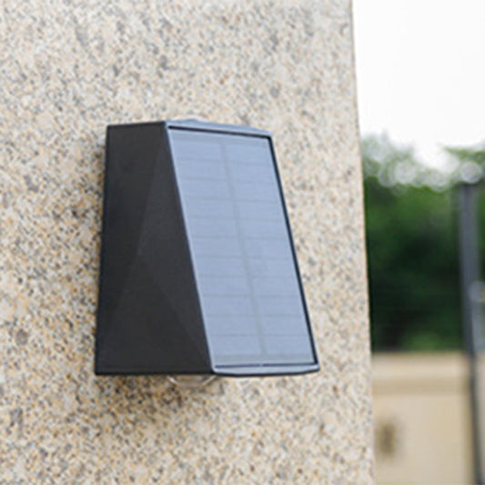 Solar Rectangle ABS PVC LED Outdoor Wall Sconce Lamp