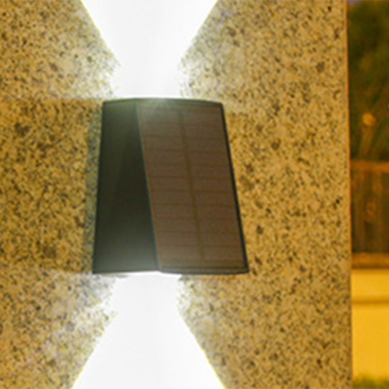 Solar Rectangle ABS PVC LED Outdoor Wall Sconce Lamp