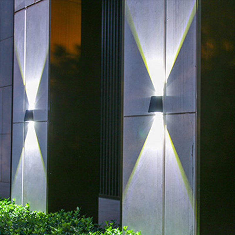 Solar Rectangle ABS PVC LED Outdoor Wall Sconce Lamp