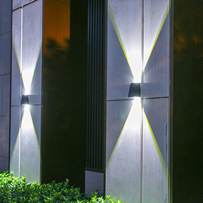 Solar Rectangle ABS PVC LED Outdoor Wall Sconce Lamp