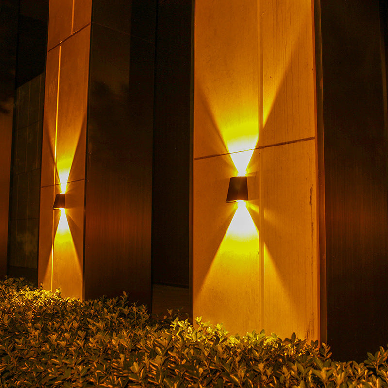Solar Rectangle ABS PVC LED Outdoor Wall Sconce Lamp