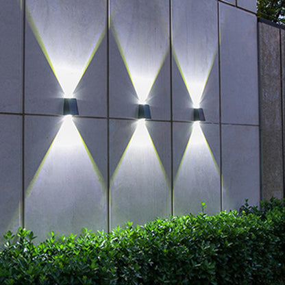 Solar Rectangle ABS PVC LED Outdoor Wall Sconce Lamp