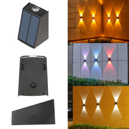 Solar Rectangle ABS PVC LED Outdoor Wall Sconce Lamp
