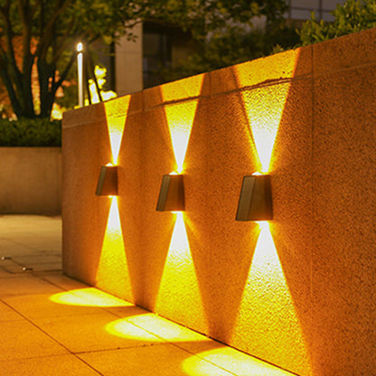 Solar Rectangle ABS PVC LED Outdoor Wall Sconce Lamp