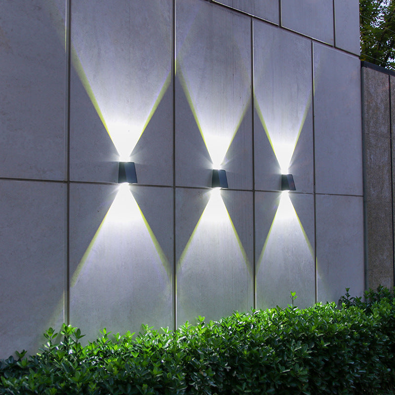 Solar Rectangle ABS PVC LED Outdoor Wall Sconce Lamp