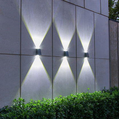 Solar Rectangle ABS PVC LED Outdoor Wall Sconce Lamp