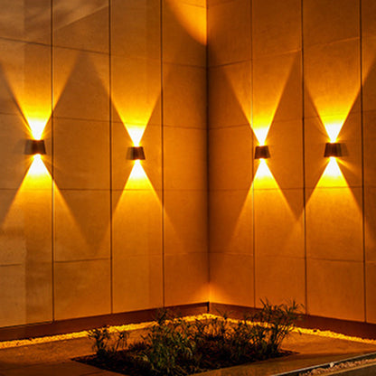Solar Rectangle ABS PVC LED Outdoor Wall Sconce Lamp