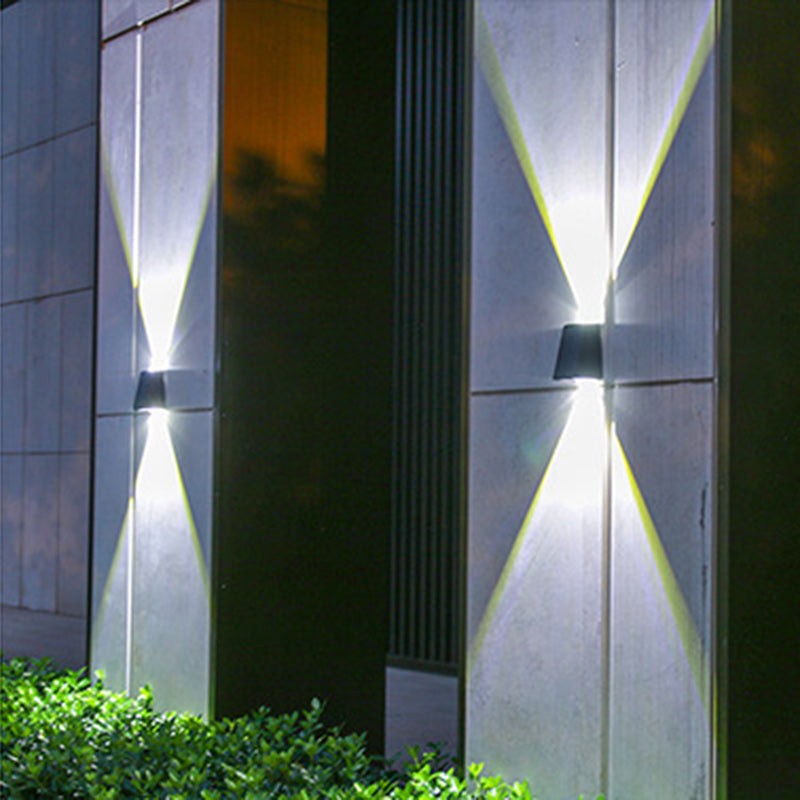 Solar Rectangle ABS PVC LED Outdoor Wall Sconce Lamp
