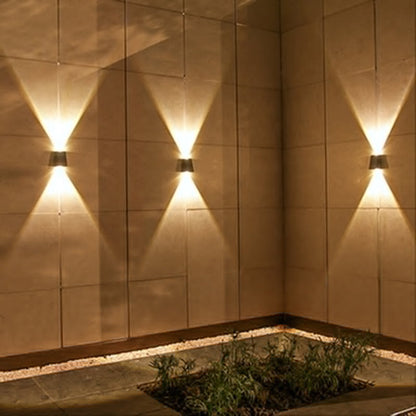Solar Rectangle ABS PVC LED Outdoor Wall Sconce Lamp