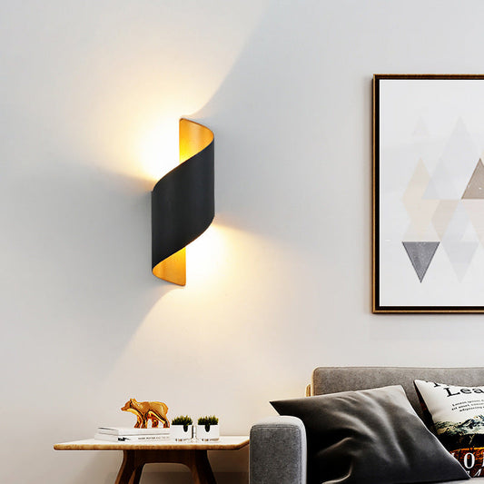Waterproof Spiral Aluminum Acrylic LED Wall Sconce Lamp