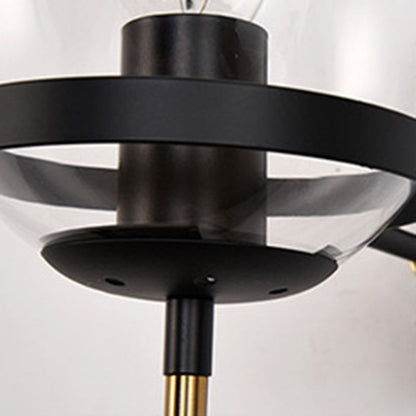 Round Ball Oval Base Iron Glass 1-Light Wall Sconce Lamp