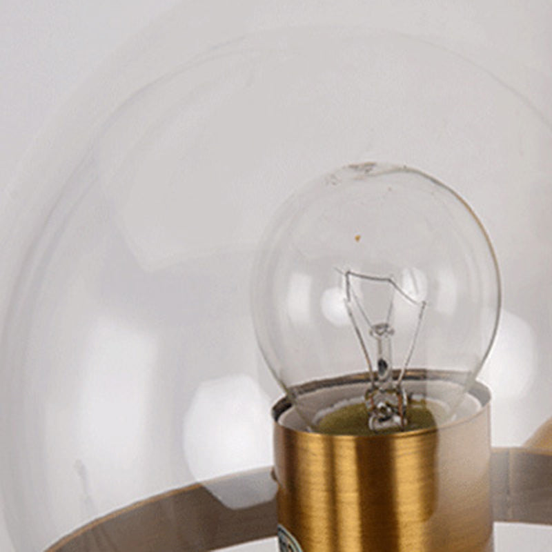 Round Ball Oval Base Iron Glass 1-Light Wall Sconce Lamp