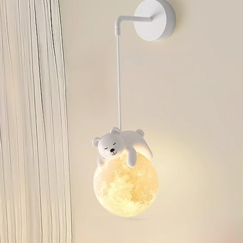 Cartoon Kids Resin Hardware PE 1-Light Wall Sconce Lamp
