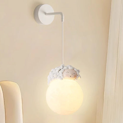 Cartoon Kids Resin Hardware PE 1-Light Wall Sconce Lamp