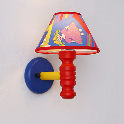 Scandinavian Iron Fabric Wood 1-Light Wall Sconce Lamp