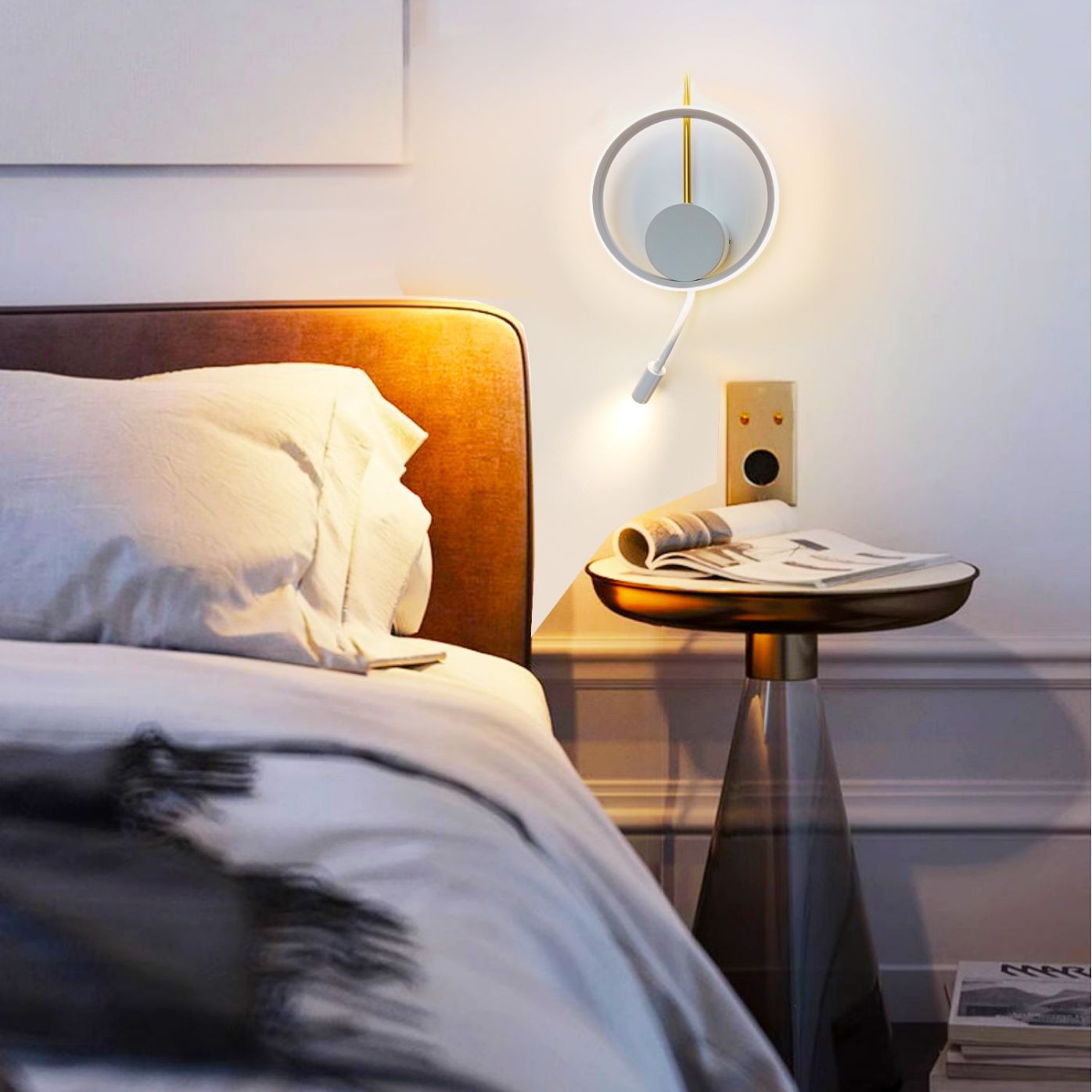 Scandinavian Iron Aluminum Acrylic LED Wall Sconce Lamp