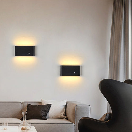 Chargeable Rounded Edge Aluminum LED Wall Sconce Lamp