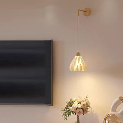 Scandinavian Disc Base Wood PLA 1-Light Wall Sconce Lamp