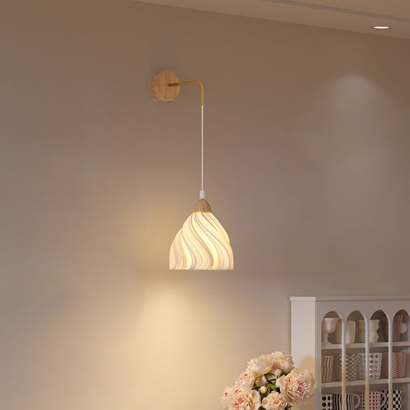 Scandinavian Disc Base Wood PLA 1-Light Wall Sconce Lamp