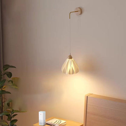 Scandinavian Disc Base Wood PLA 1-Light Wall Sconce Lamp