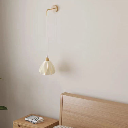 Scandinavian Disc Base Wood PLA 1-Light Wall Sconce Lamp