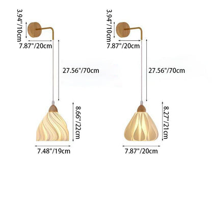 Scandinavian Disc Base Wood PLA 1-Light Wall Sconce Lamp