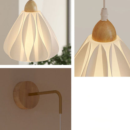 Scandinavian Disc Base Wood PLA 1-Light Wall Sconce Lamp