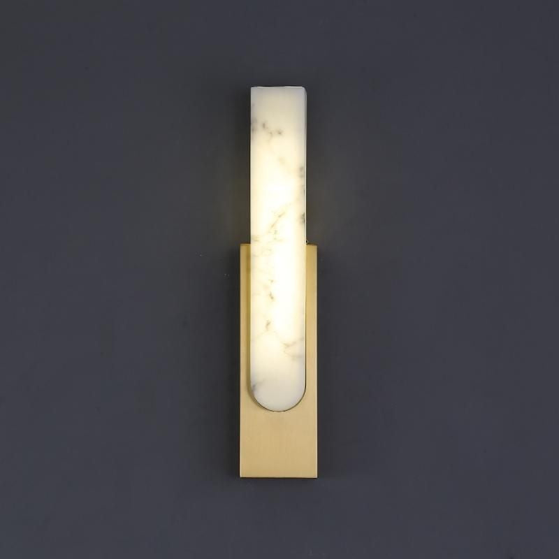 Rectangle Oval Nested Iron Faux Marble LED Wall Sconce Lamp