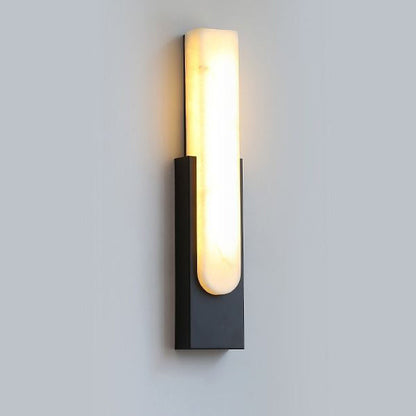 Rectangle Oval Nested Iron Faux Marble LED Wall Sconce Lamp