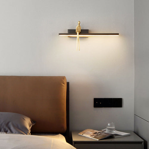 Scandinavian Sitting Copper Acrylic LED Wall Sconce Lamp
