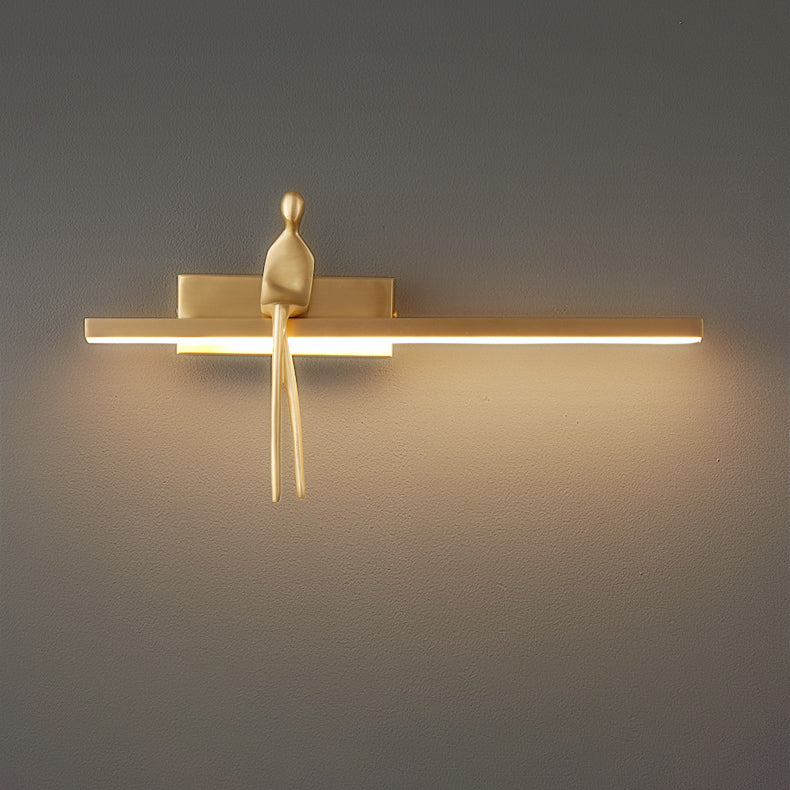 Scandinavian Sitting Copper Acrylic LED Wall Sconce Lamp