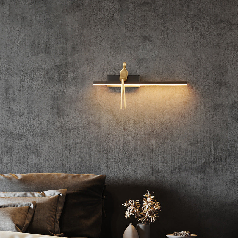 Scandinavian Sitting Copper Acrylic LED Wall Sconce Lamp