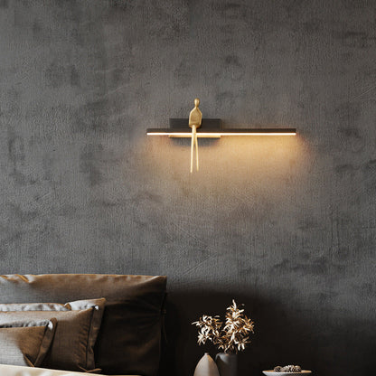 Scandinavian Sitting Copper Acrylic LED Wall Sconce Lamp